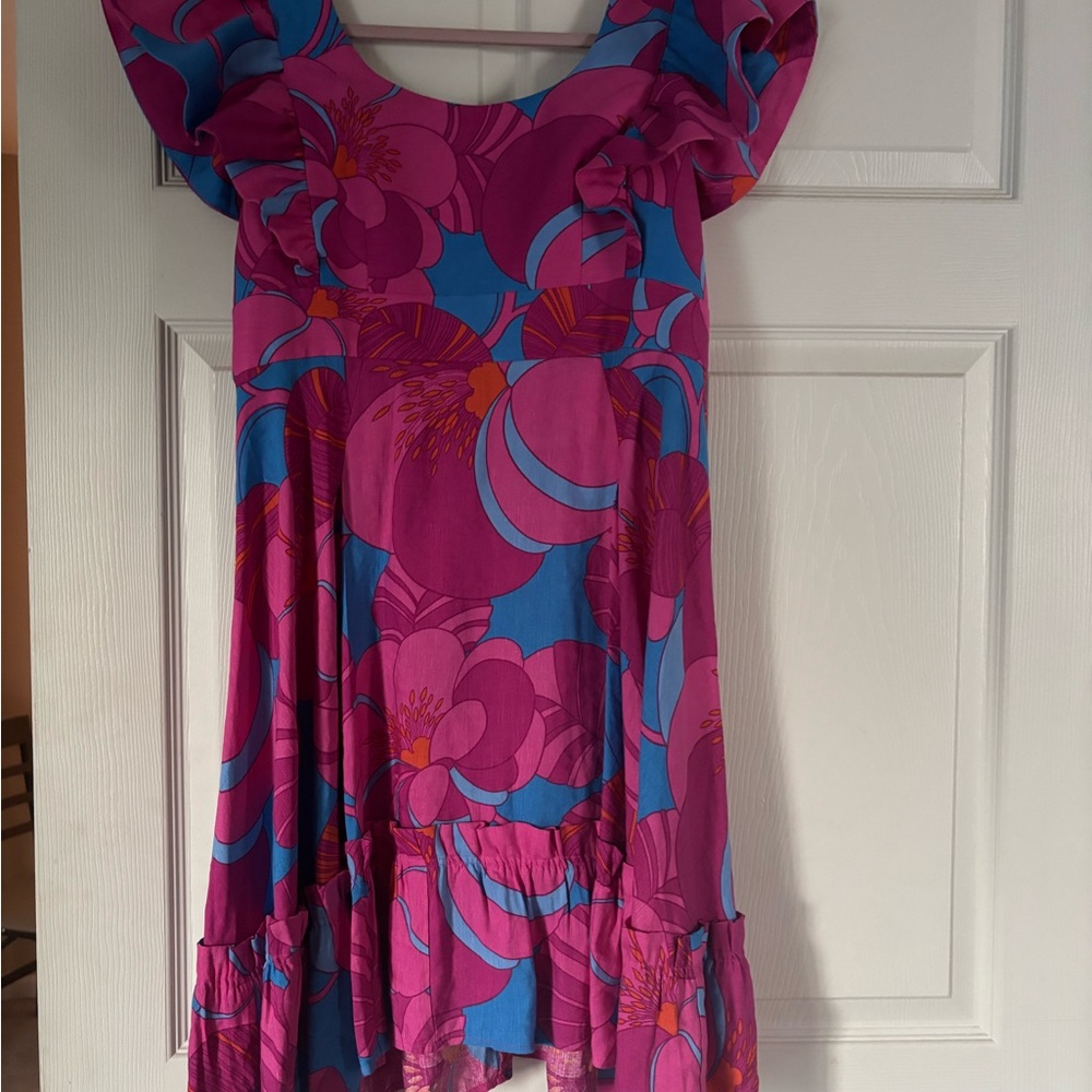 Tuckernuck Pink Ruffled Resort Sundress size S